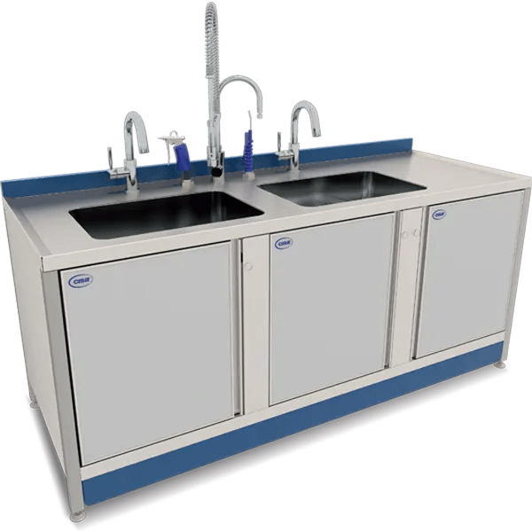 BANCADA COM ARMÁRIOS E CUBAS